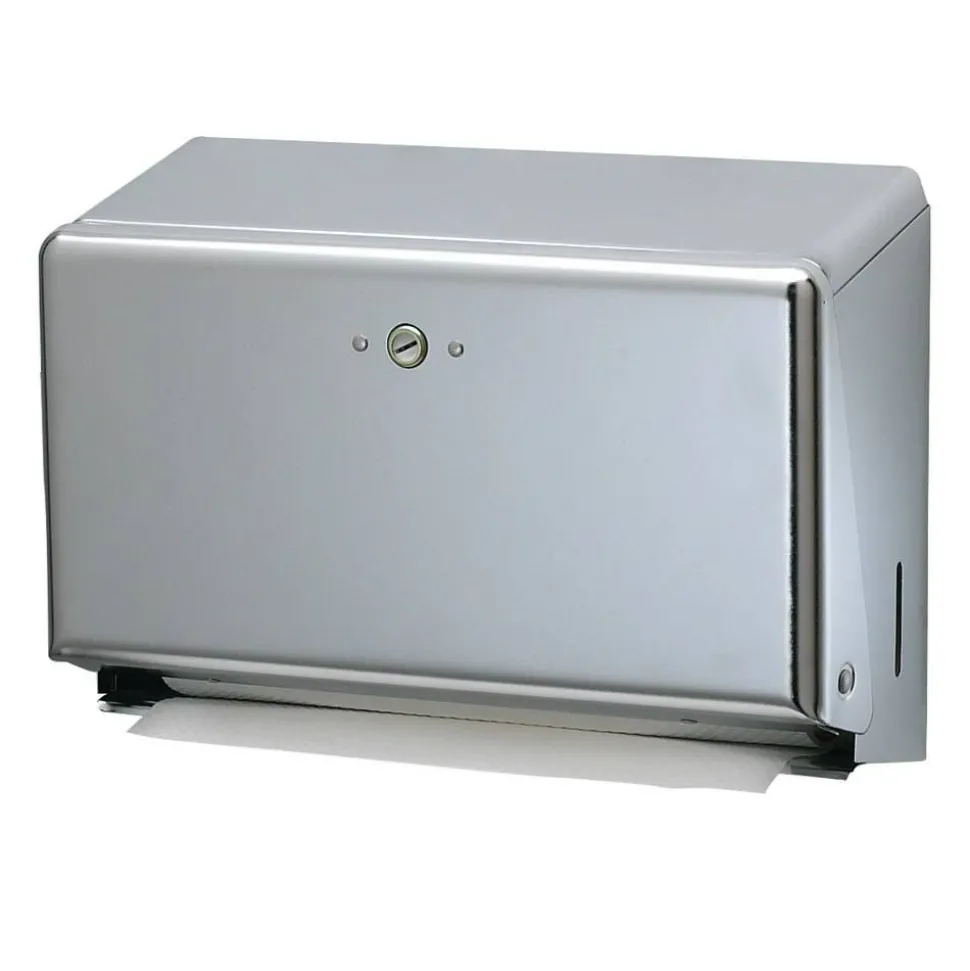 San Jamar Mini Combination Hand Towel Cabinet Dispenser, 11 1/8" x 3 7/8" x 7 7/8", Chrome