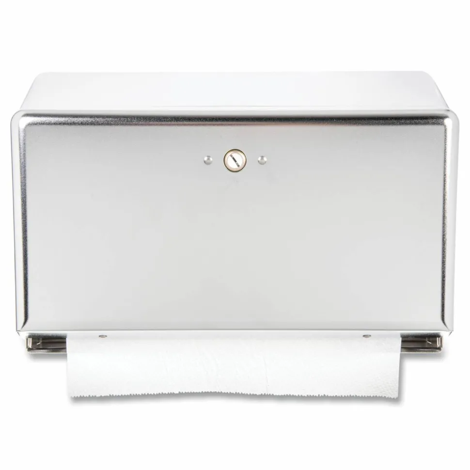 San Jamar Mini Combination Hand Towel Cabinet Dispenser, 11 1/8" x 3 7/8" x 7 7/8", Chrome