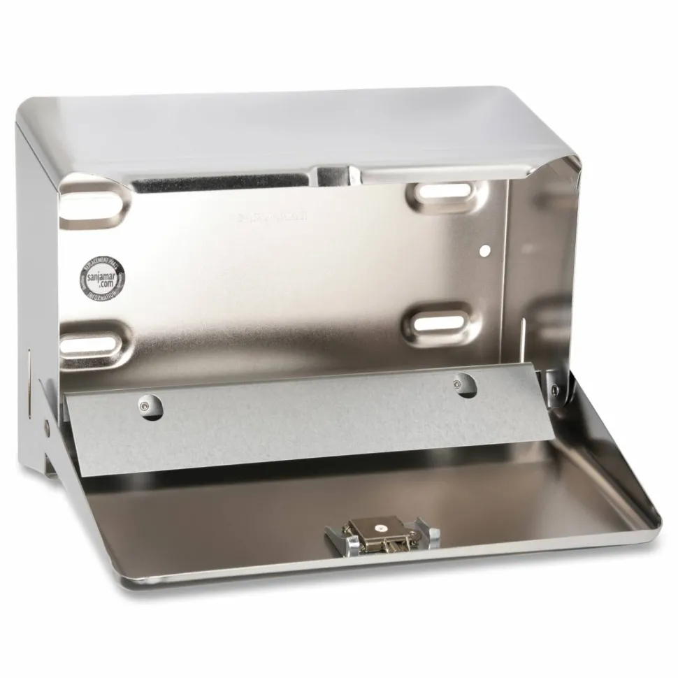 San Jamar Mini Combination Hand Towel Cabinet Dispenser, 11 1/8" x 3 7/8" x 7 7/8", Chrome