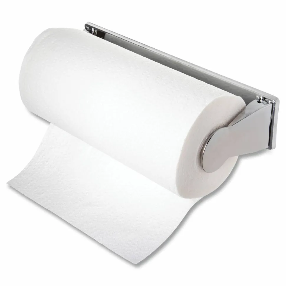 San Jamar Single Roll Towel Dispenser - Roll Dispenser - 1x Roll - 2.9" x 13.3"x 4.6" Depth - Steel - Chrome - Durable, Perforated, Compact - T451XC