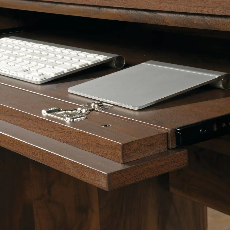 Sauder Clifford Place 59"W Mid-Century Executive Computer Desk, Grand Walnut