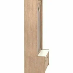 Sauder Dixon City Library 4-Shelf Bookcase With Sliding Doors And Filing Drawer, Brushed Oak/Pebble White