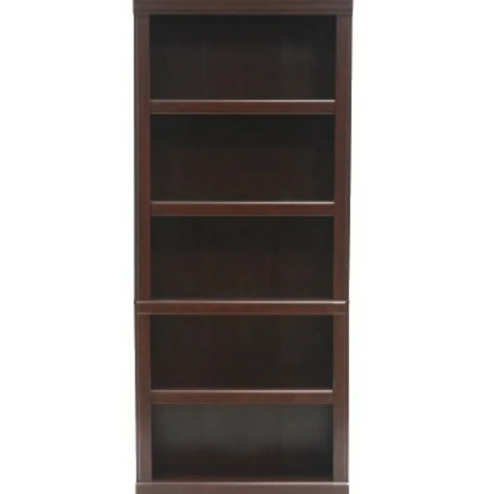 Sauder Heritage Hill 72"H Bookcase, Open 5-Shelf, Classic Cherry