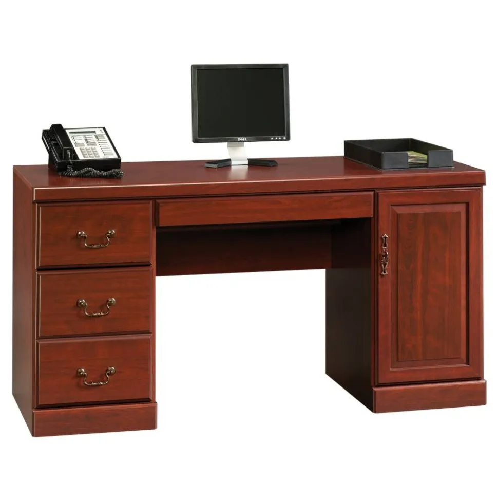 Sauder Heritage Hill 60"W Desk Computer Credenza, Classic Cherry