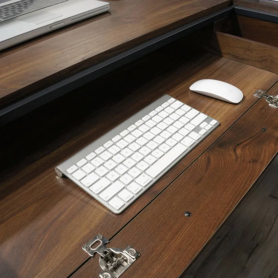 Sauder Nova Loft 59"W L-Shape Corner Desk, Grand Walnut