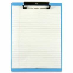 Saunders Acrylic Clipboard, 0.5" Clip Capacity, Holds 8.5 x 11 Sheets, Transparent Blue
