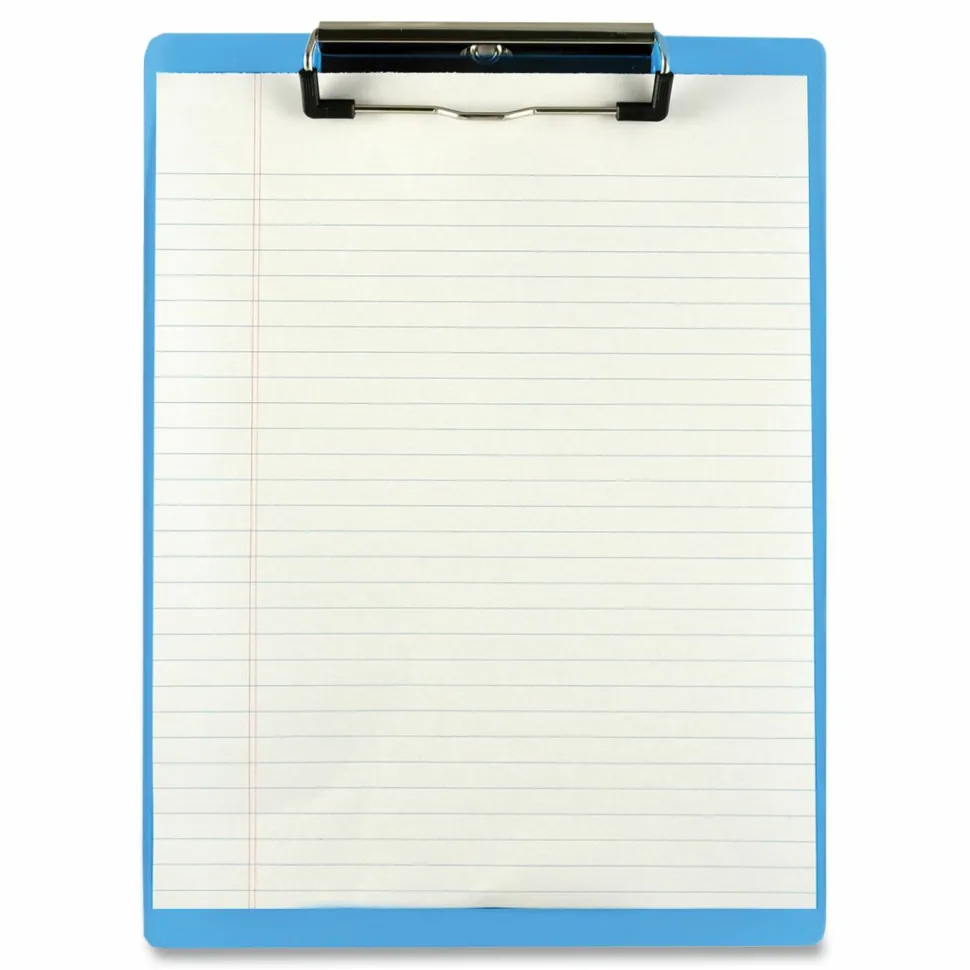 Saunders Acrylic Clipboard, 0.5" Clip Capacity, Holds 8.5 x 11 Sheets, Transparent Blue