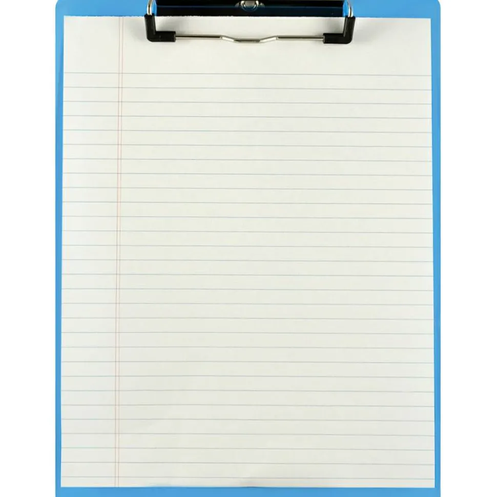 Saunders Acrylic Clipboard, 0.5" Clip Capacity, Holds 8.5 x 11 Sheets, Transparent Blue