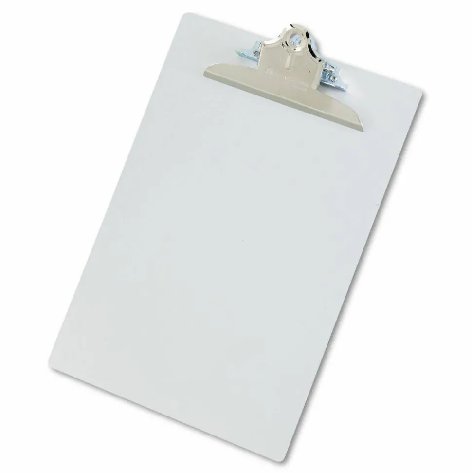 Saunders Aluminum Round Corner Clipboards - 1" Clip Capacity - 8 1/2" x 12" - Clamp - Aluminum - Silver - 1 Each