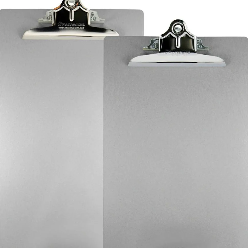 Saunders Aluminum Round Corner Clipboards - 1" Clip Capacity - 8 1/2" x 12" - Clamp - Aluminum - Silver - 1 Each