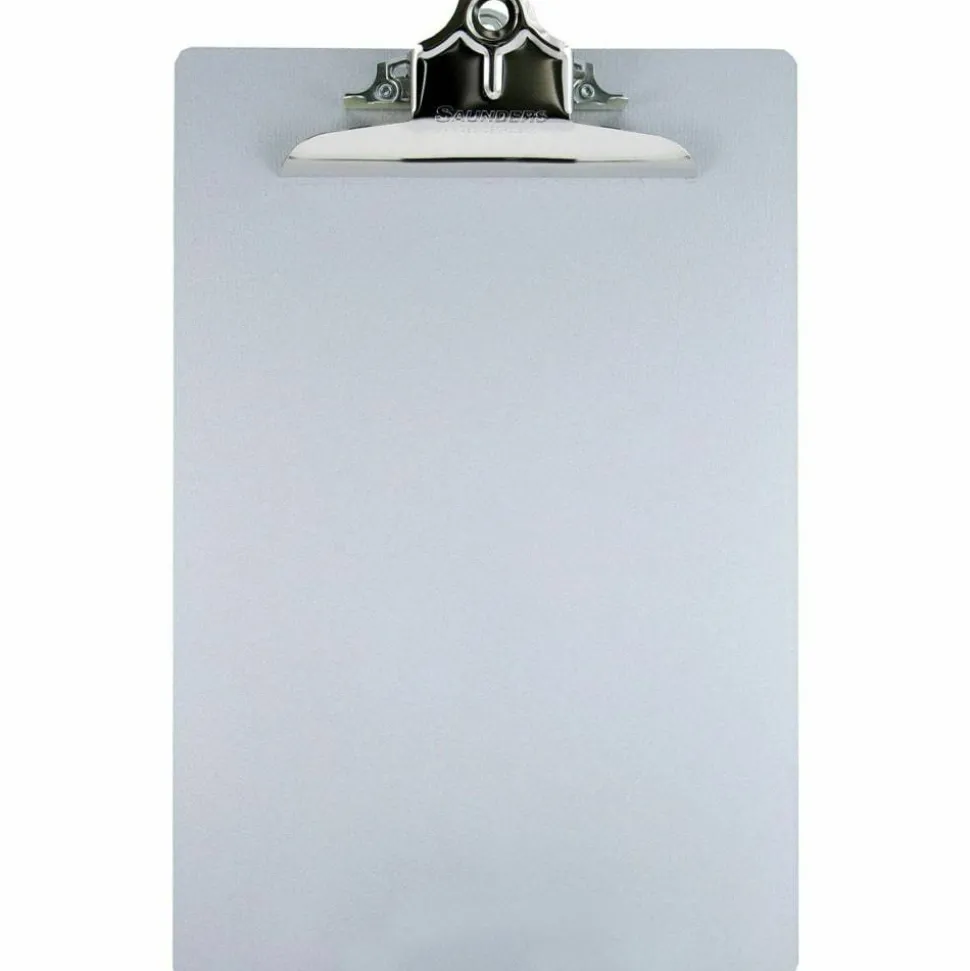 Saunders Aluminum Round Corner Clipboards - 1" Clip Capacity - 8 1/2" x 12" - Clamp - Aluminum - Silver - 1 Each