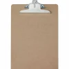 Saunders Brown Hardboard Clipboards - 1" Clip Capacity - 8 1/2" x 11" Sheet Size - Spring Clip - Standard - Hardboard - Brown - 1 Each