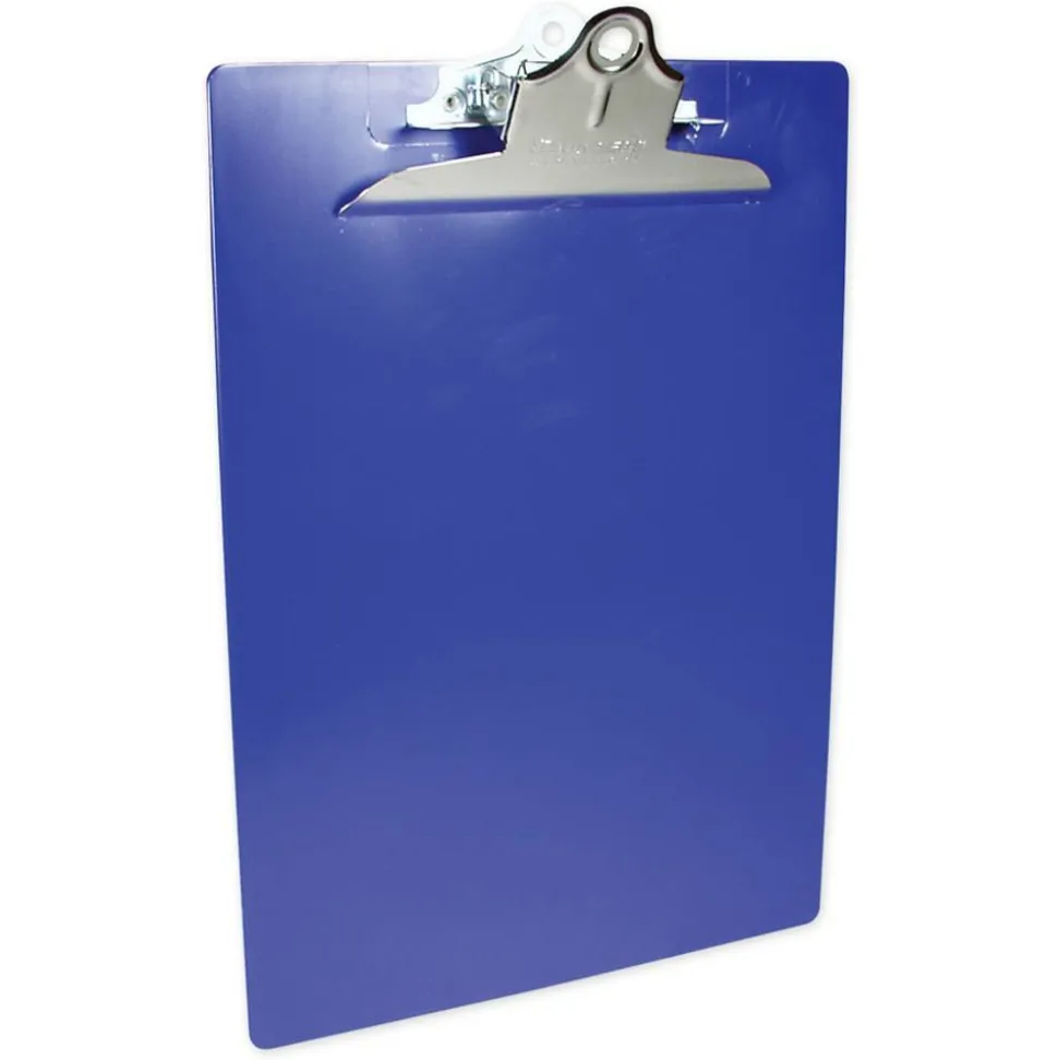 Saunders Plastic Clipboard, 8 1/2" x 12", Blue