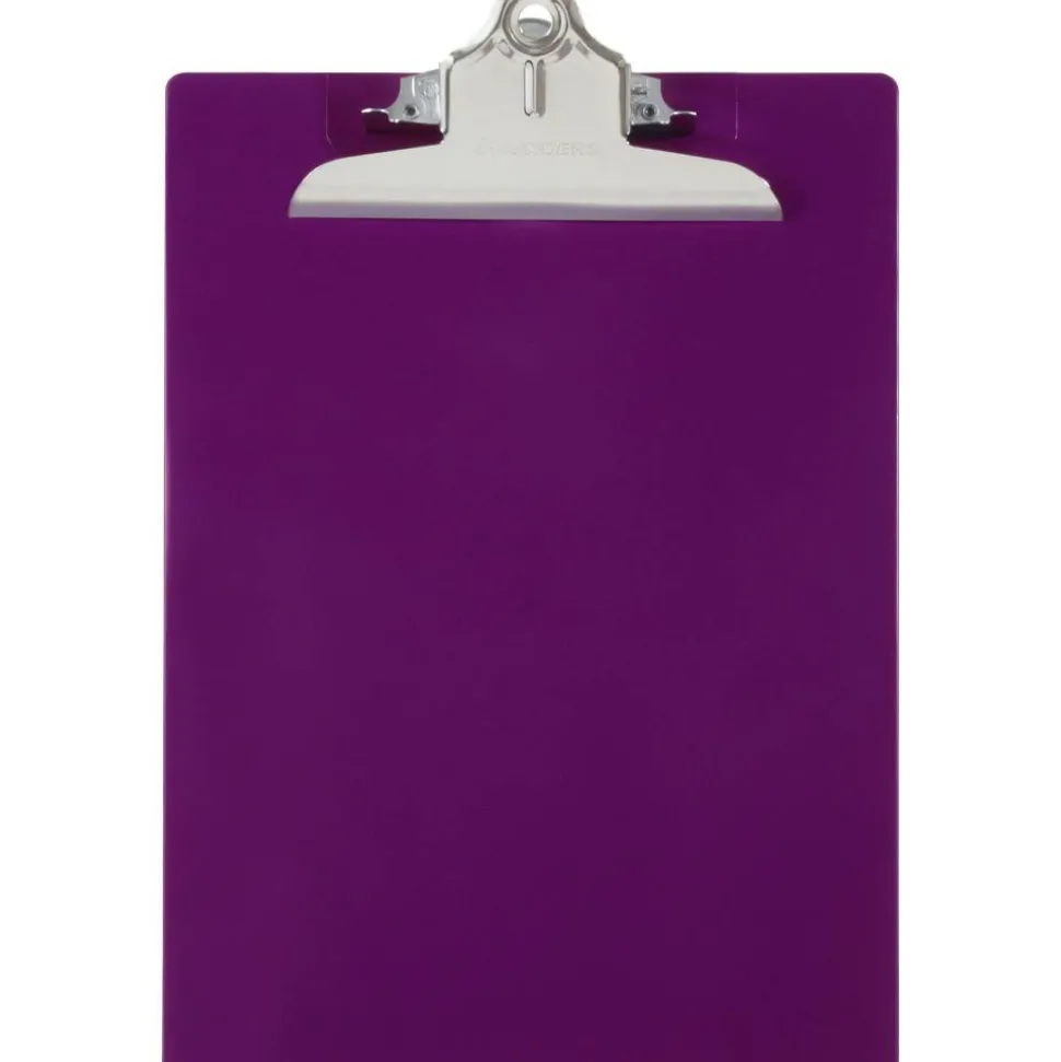 Saunders 96% Recycled Antibacterial Clipboard With Hanging Hole, 13 1/4"H x 9"W x 1 3/4"D, Letter, Purple