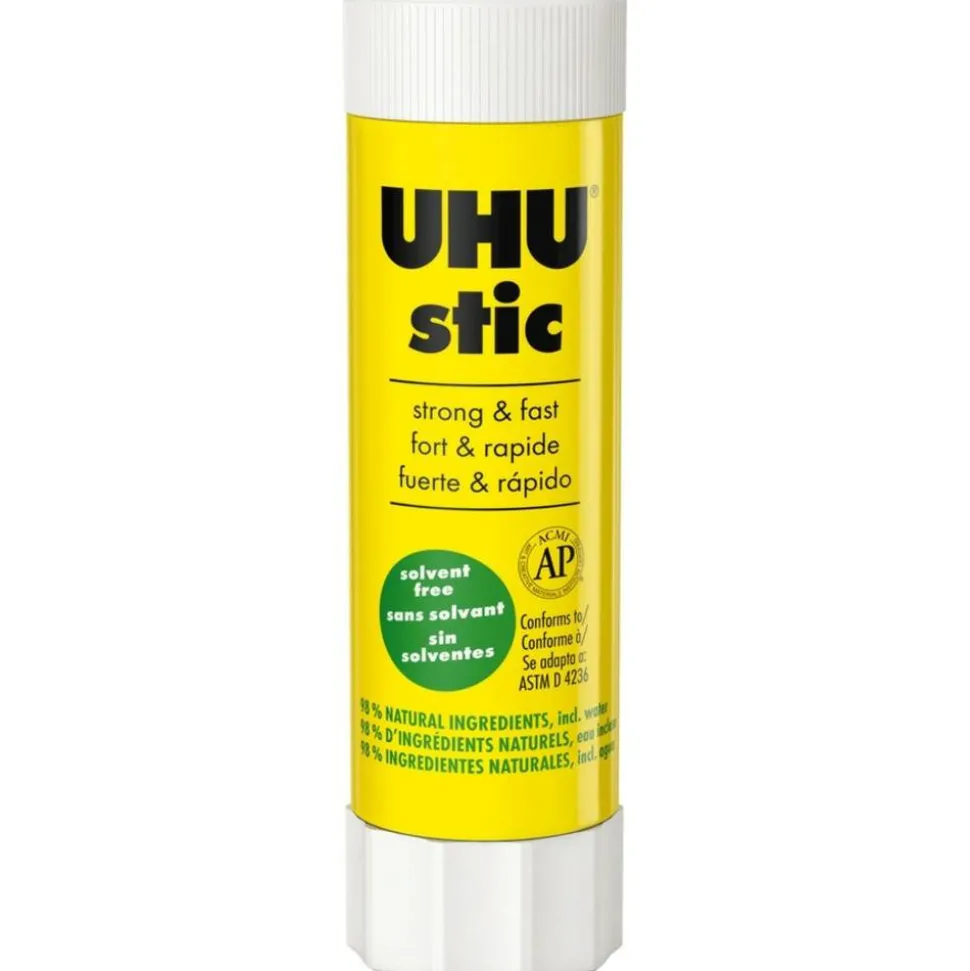 Saunders UHU stic Washable Glue Stick - 1.41 oz - 12 / Box - White