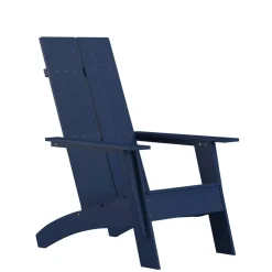 Sawyer Modern Commercial All-Weather Poly Resin Wood Adirondack Chair in Navy