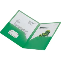 School-Grade 2-Pocket Poly Folder, Letter Size, Green