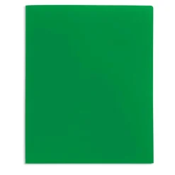 School-Grade 2-Pocket Poly Folder, Letter Size, Green