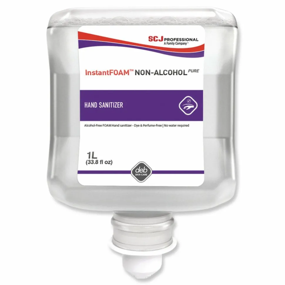 SC Johnson Professional InstantFOAM Non-Alcohol PURE Hand Sanitizer, 1 L Refill Cartridge, Unscented, 6/Carton