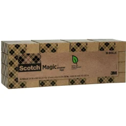 Scotch Greener Magic Tape, Invisible, 16 Tape Rolls, 3/4 in x 900 in, Home Office Supplies and School Supplies for College and Classrooms