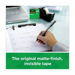 Scotch Magic Tape with Dispenser, Invisible, 3/4 in. x 1000 in., 6 Tape Rolls, Clear, Back to School Supplies and College Essentials for Students