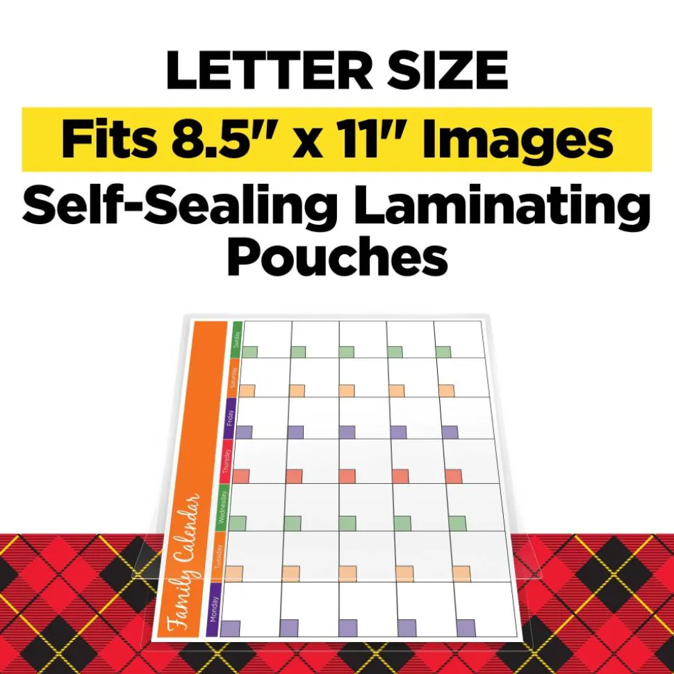 Scotch Self-Seal Laminating Sheets, 9" x 12", 50 Laminating Sheets, Fits Letter Size