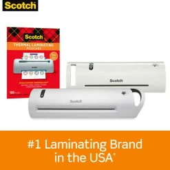 Scotch Thermal Laminating Pouches, 8.9" x 11.4", 100 Laminating Sheets, 3 mil., Fits Letter Size, 100/Pack