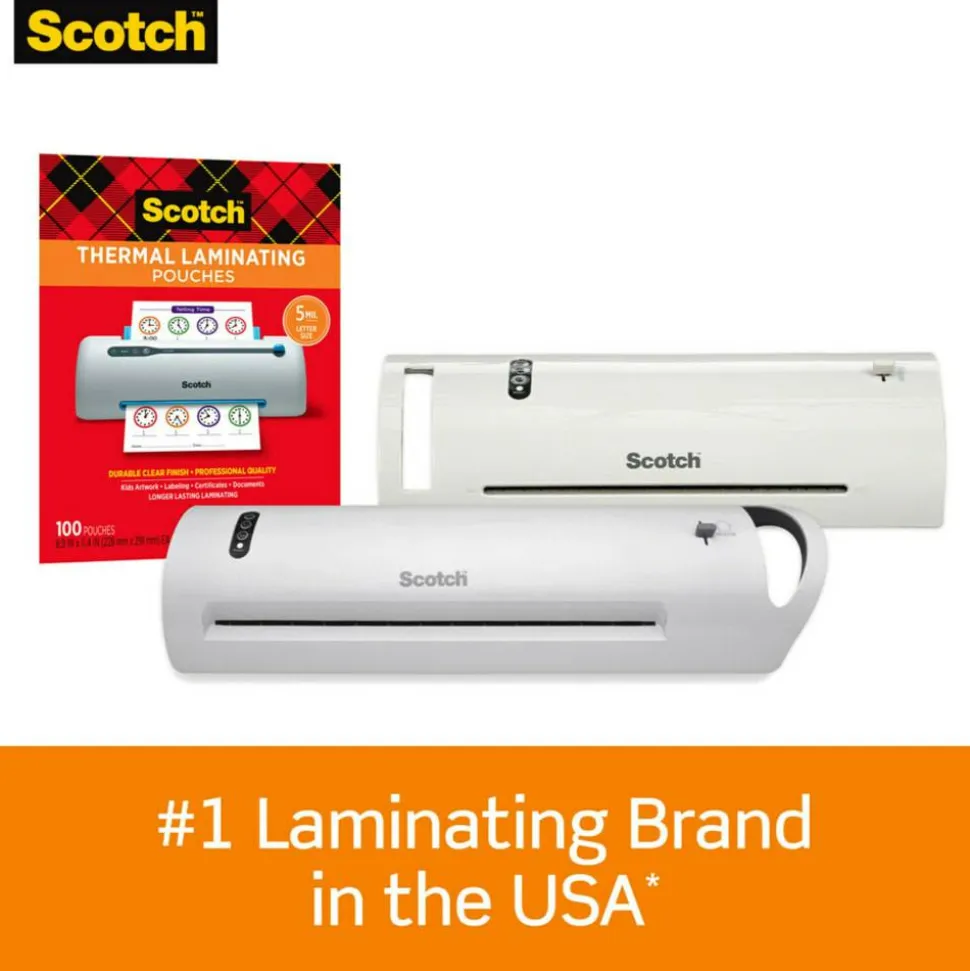 Scotch Thermal Laminating Pouches, 8.9" x 11.4", 100 Laminating Sheets, 3 mil., Fits Letter Size, 100/Pack