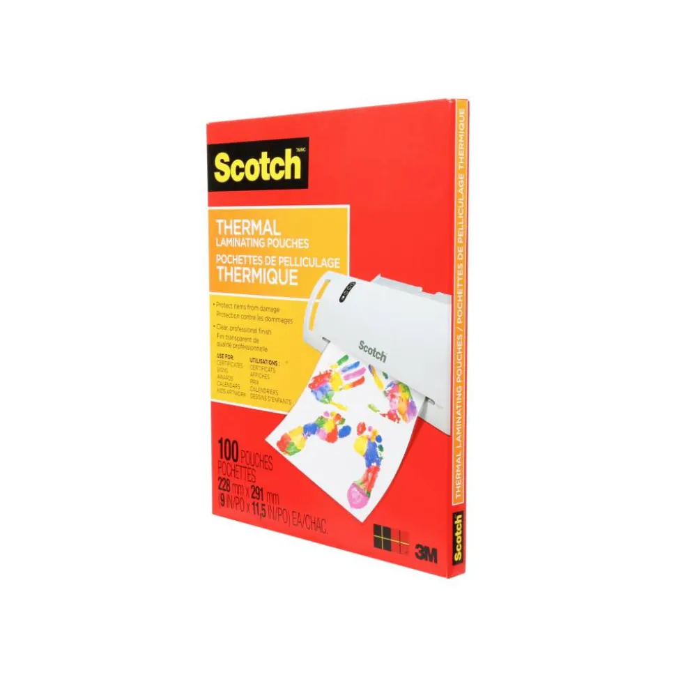 Scotch Thermal Laminating Pouches, 8.9" x 11.4", 100 Laminating Sheets, 3 mil., Fits Letter Size, 100/Pack