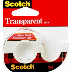 Scotch Transparent Office Tape In Dispenser, 1/2