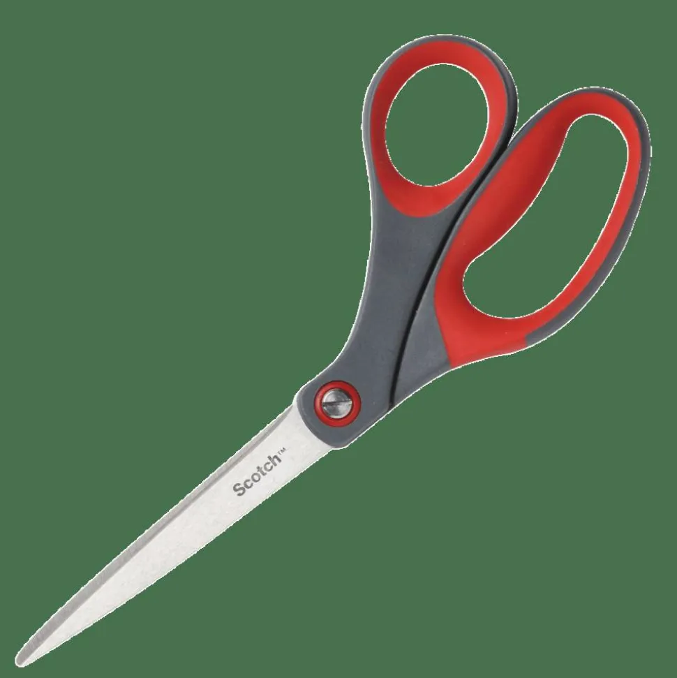 Scotch Bent Precision Scissors, 8", Pointed, Gray/Red