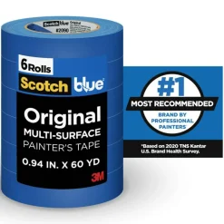 ScotchBlue Original Multi-Surface Painter's Tape, 6 Tape Rolls, 0.94 in x 60 yd, 3