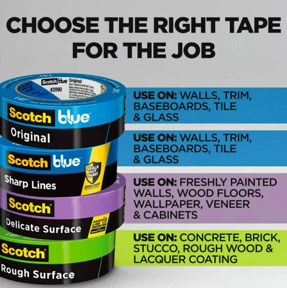ScotchBlue Original Multi-Surface Painter's Tape, 1 Tape Roll, 0.94 in x 60 yd, 3" Core, Blue - 20901HW