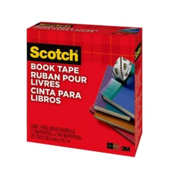 Scotch Book Tape, 1-1/2 in x 540 in, 1 Tape Roll, Clear, Home Office and School Supplies