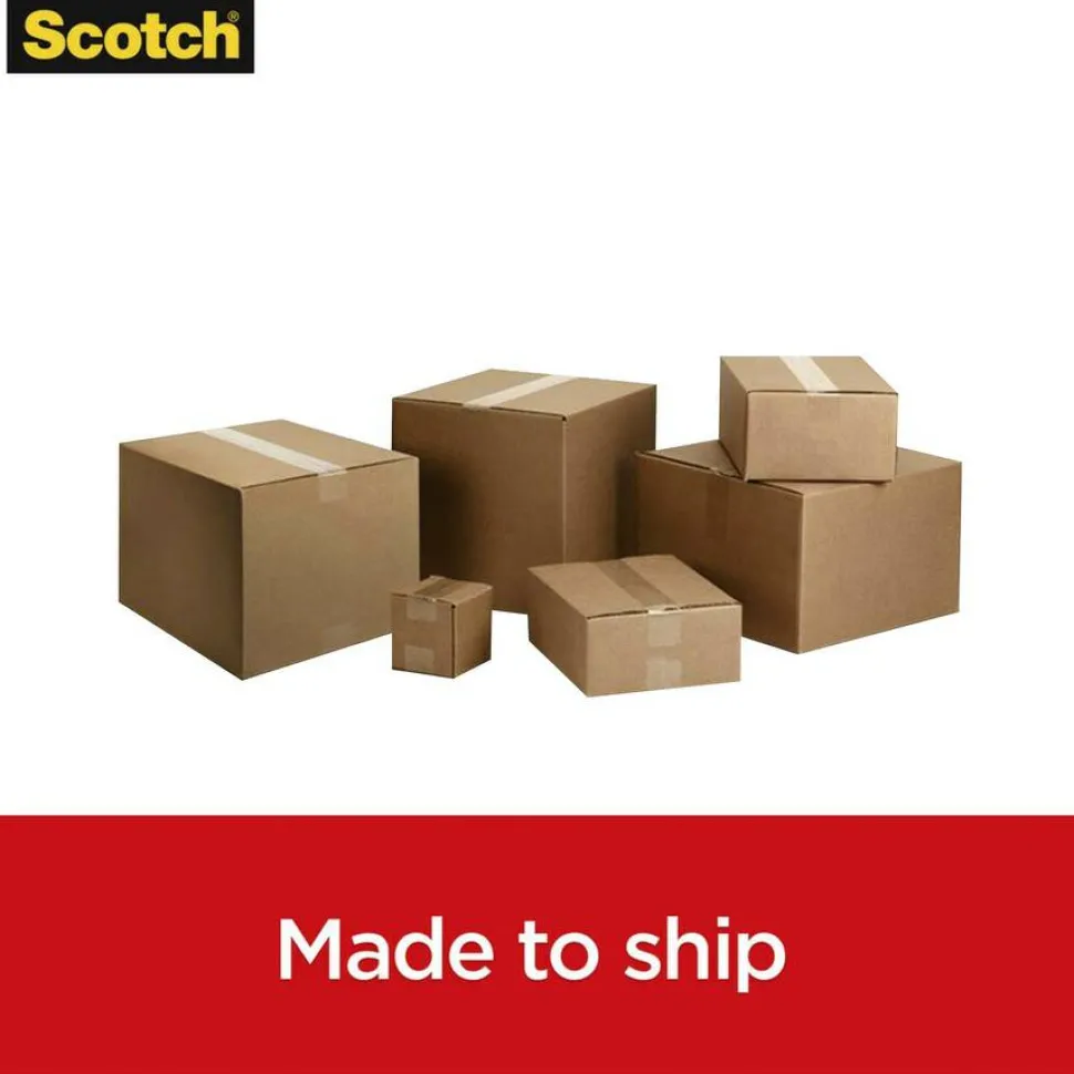 Scotch Box Lock Shipping Packaging Tape, 3" Core, 1.88" x 54.6 yds, Clear, 6/Pack