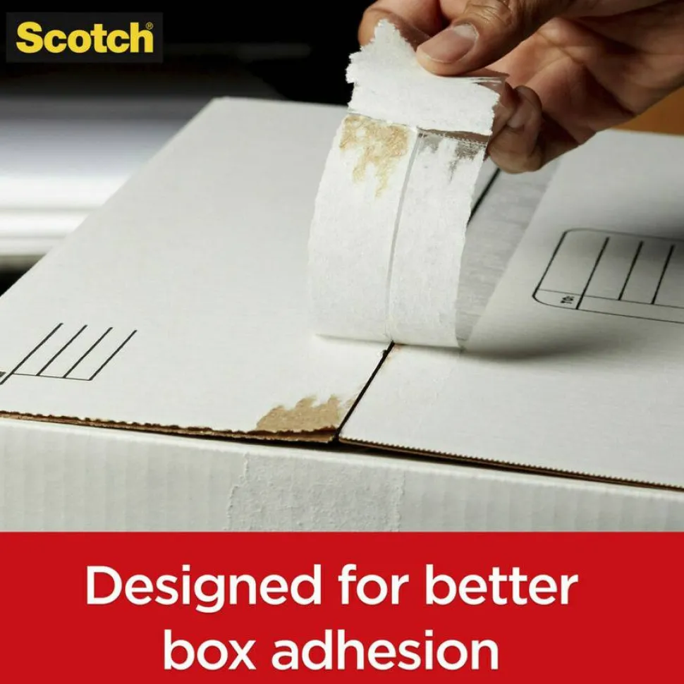 Scotch Box Lock Shipping Packaging Tape, 3" Core, 1.88" x 54.6 yds, Clear, 6/Pack