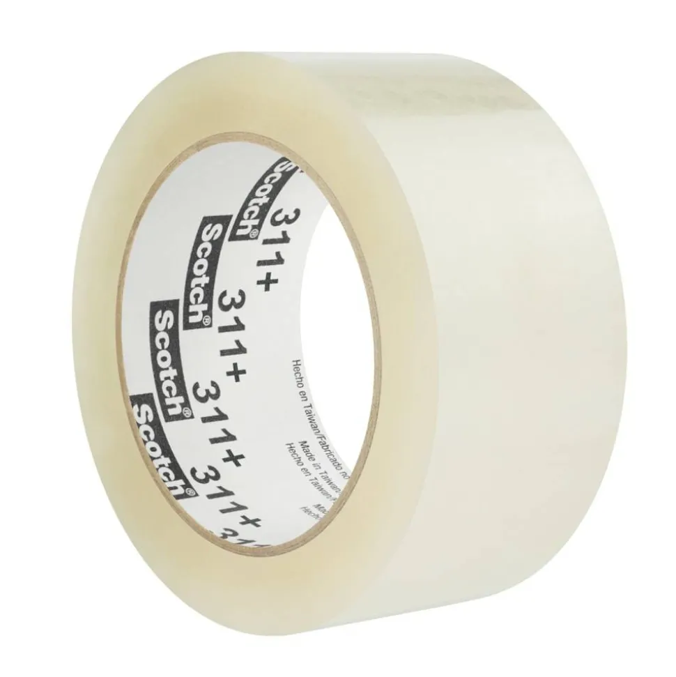 Scotch 311 Box Sealing Tape, 1 Tape Roll, 2 in x 110 yd, 3" Core, High Performance Sealing Tape, Clear