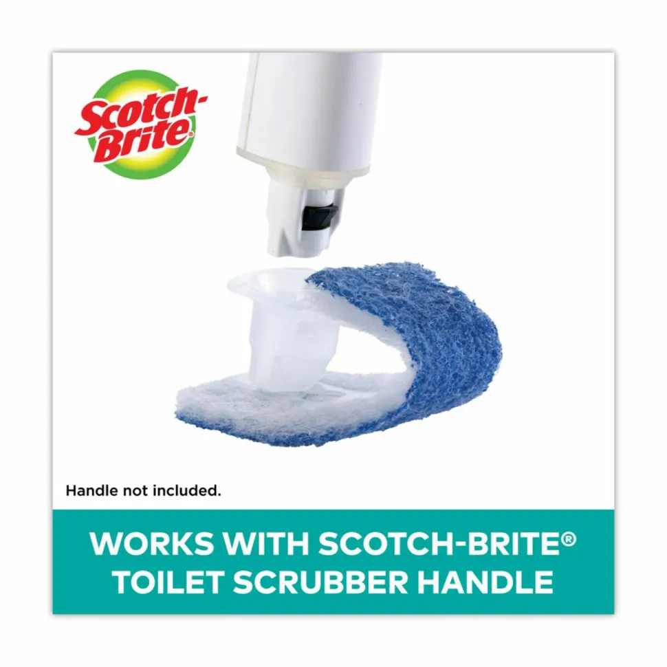 Scotch-Brite Disposable Toilet Scrubber Refill, Blue/White, 10/Pack