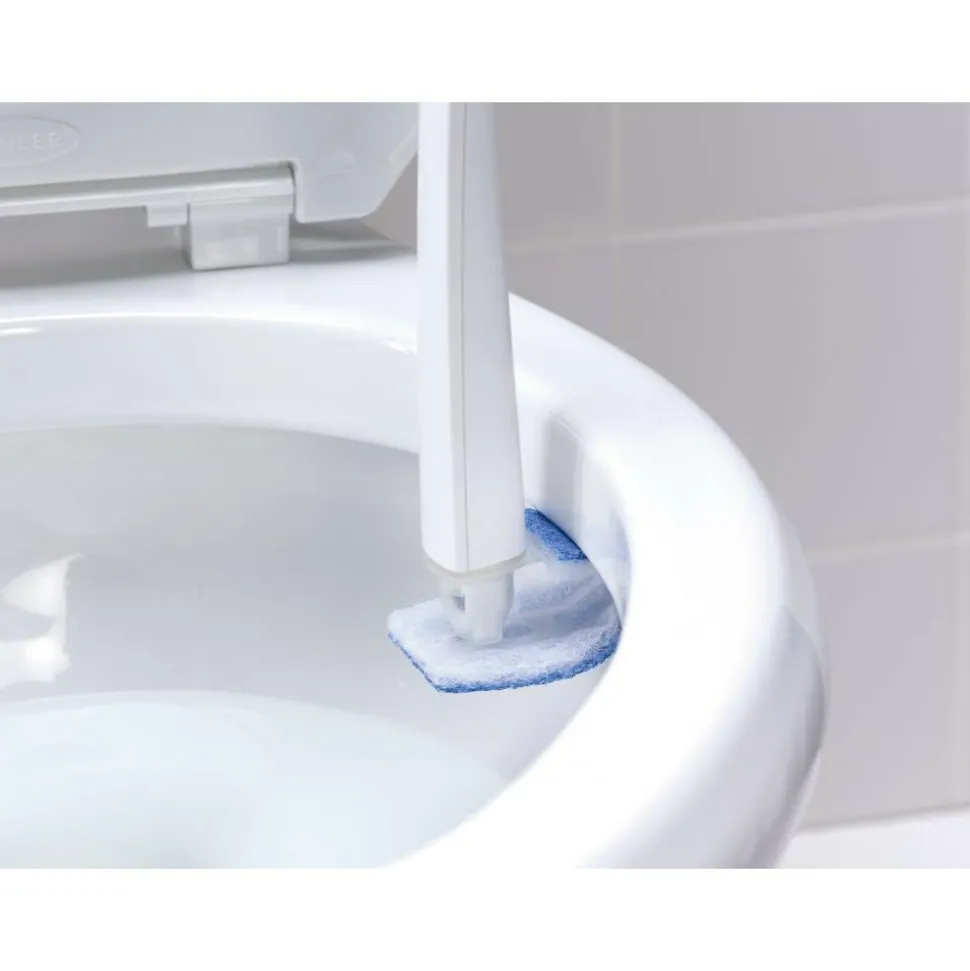 Scotch-Brite Disposable Toilet Scrubber - 1 / Box - White, Blue
