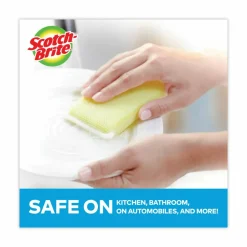 Scotch-Brite Dobie All-Purpose Cleaning Pad, 3.15 x 4.95, 2.24" Thick, Yellow, 24/Carton
