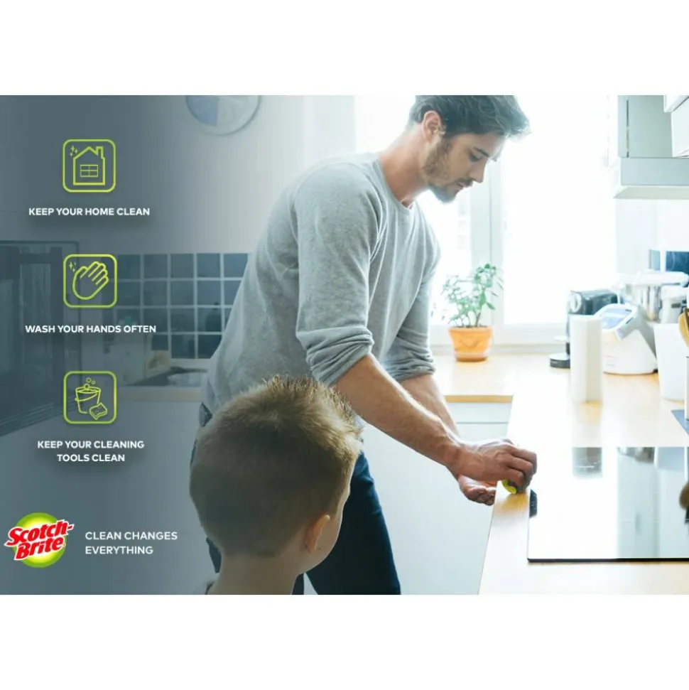 Scotch-Brite Easy Erasing Pad – 60 pads per Case, Multipurpose Melamine Cleaning Sponge