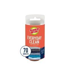 Scotch-Brite Everyday Clean Lint Roller Refill, 4 in., 1 Pack, 70 Adhesive Sheets Total, Versatile Lint Removers for Daily Cleaning and Clothes