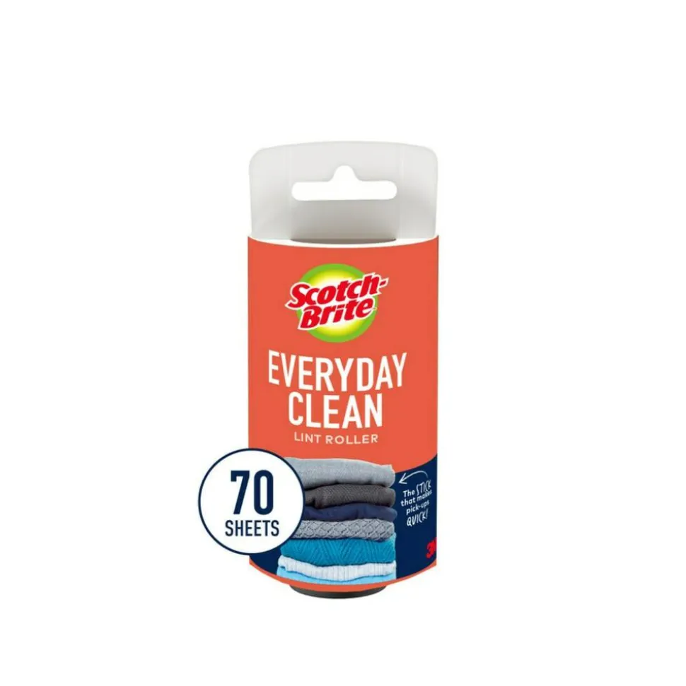 Scotch-Brite Everyday Clean Lint Roller Refill, 4 in., 1 Pack, 70 Adhesive Sheets Total, Versatile Lint Removers for Daily Cleaning and Clothes