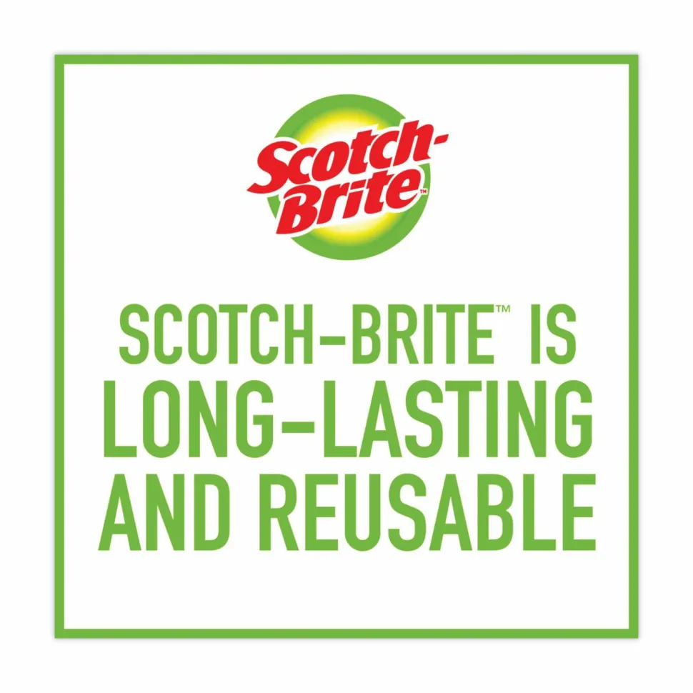 Scotch-Brite Heavy-Duty Scouring Pad, 3.8 x 6, Green, 10/Carton