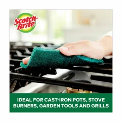Scotch-Brite Heavy-Duty Scouring Pad, 3.8 x 6, Green, 10/Carton