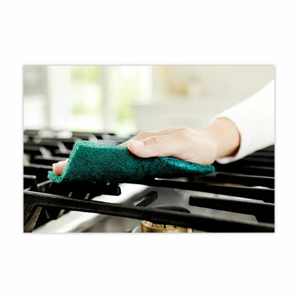 Scotch-Brite Heavy-Duty Scouring Pad, 3.8 x 6, Green, 10/Carton