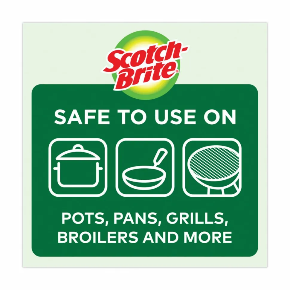 Scotch-Brite Metal Scrubbing Pads, 2.25 x 2.75, Silver, 3/Pack, 8 Packs/Carton