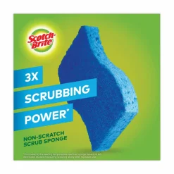 Scotch-Brite Non-Scratch Multi-Purpose Scrub Sponge, 4.4 x 2.6, 0.8" Thick, Blue, 9/Pack