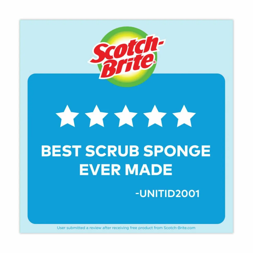 Scotch-Brite Non-Scratch Multi-Purpose Scrub Sponge, 4.4 x 2.6, 0.8" Thick, Blue, 9/Pack