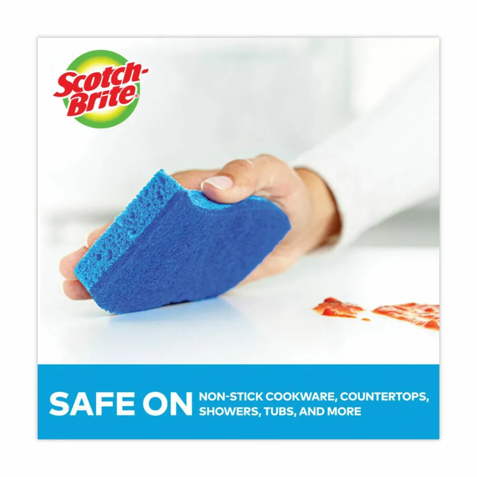 Scotch-Brite Non-Scratch Multi-Purpose Scrub Sponge, 4.4 x 2.6, 0.8" Thick, Blue, 9/Pack